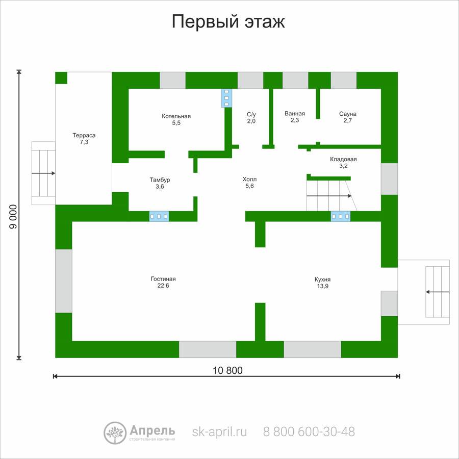 Проект дома 168-B в Перми - Строительная компания Апрель