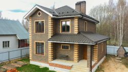 Двухэтажный дом из газобетонного блока площадью 135 м2 — Фото №1