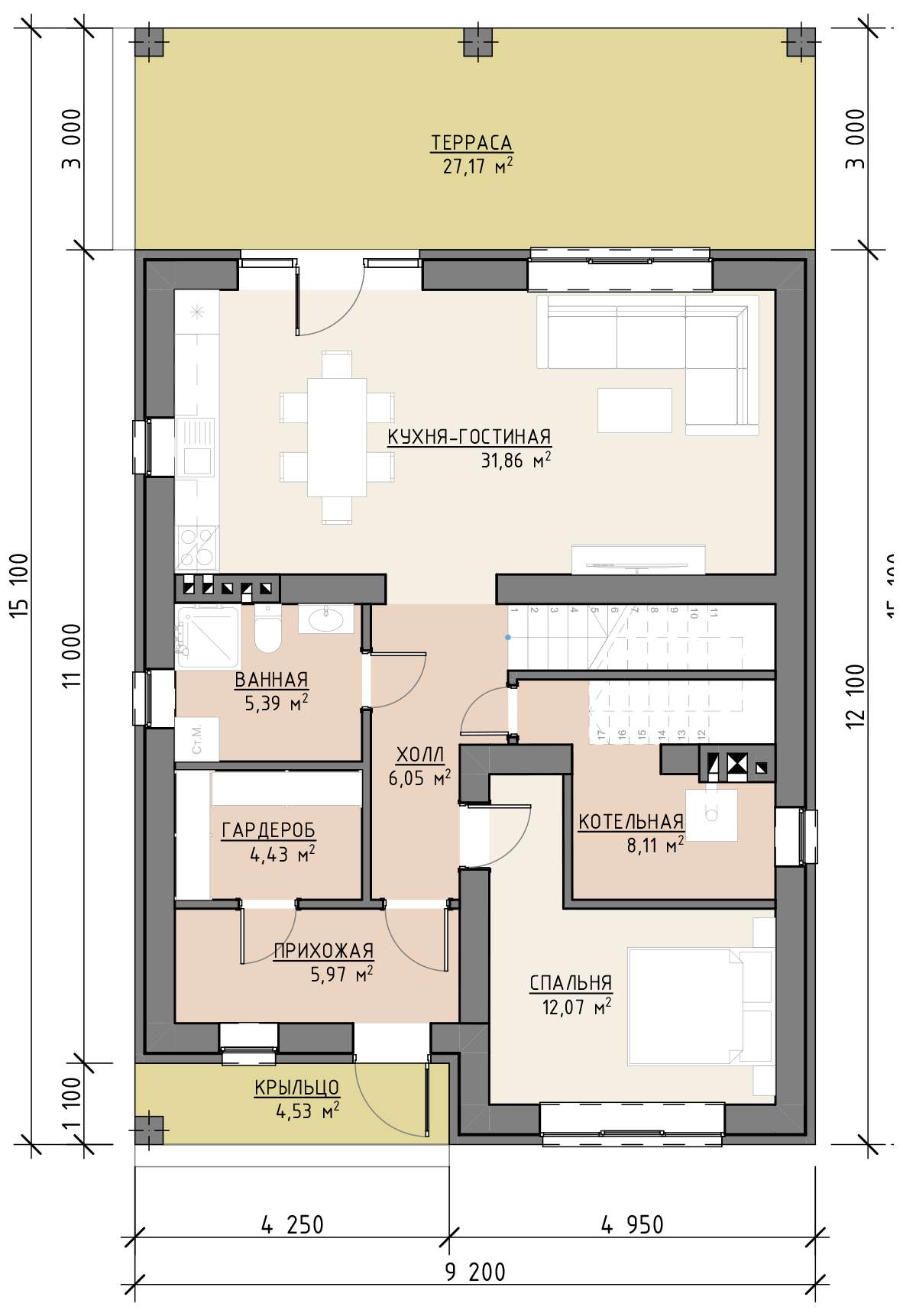 План 1 этажа