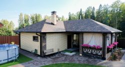 Одноэтажная баня из газобетонных блоков площадью 85 м2 — Фото №1