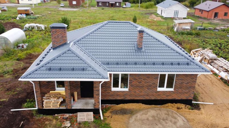 Одноэтажный дом из газобетонных  блока площадью 110 м2