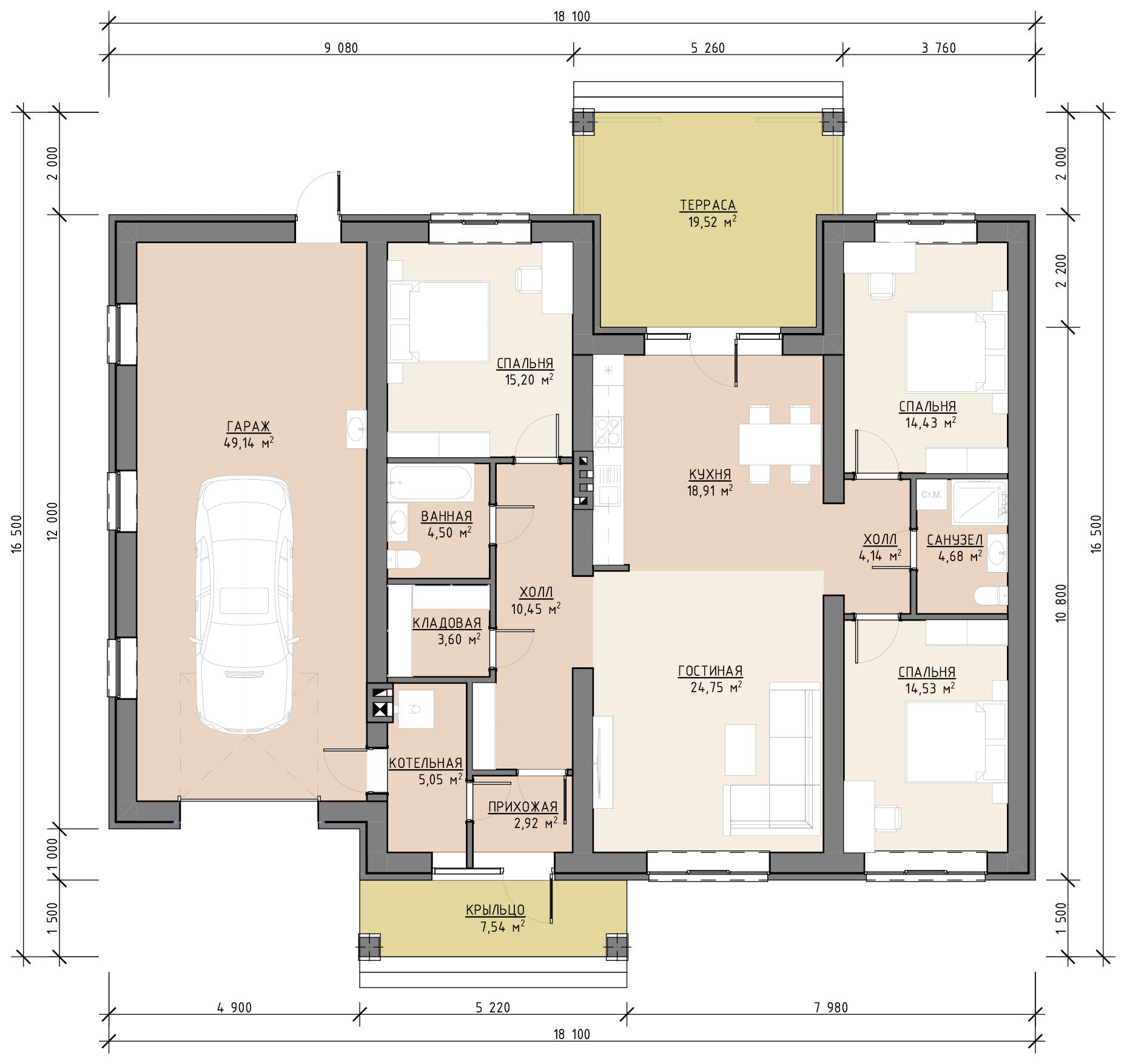 План 1 этажа