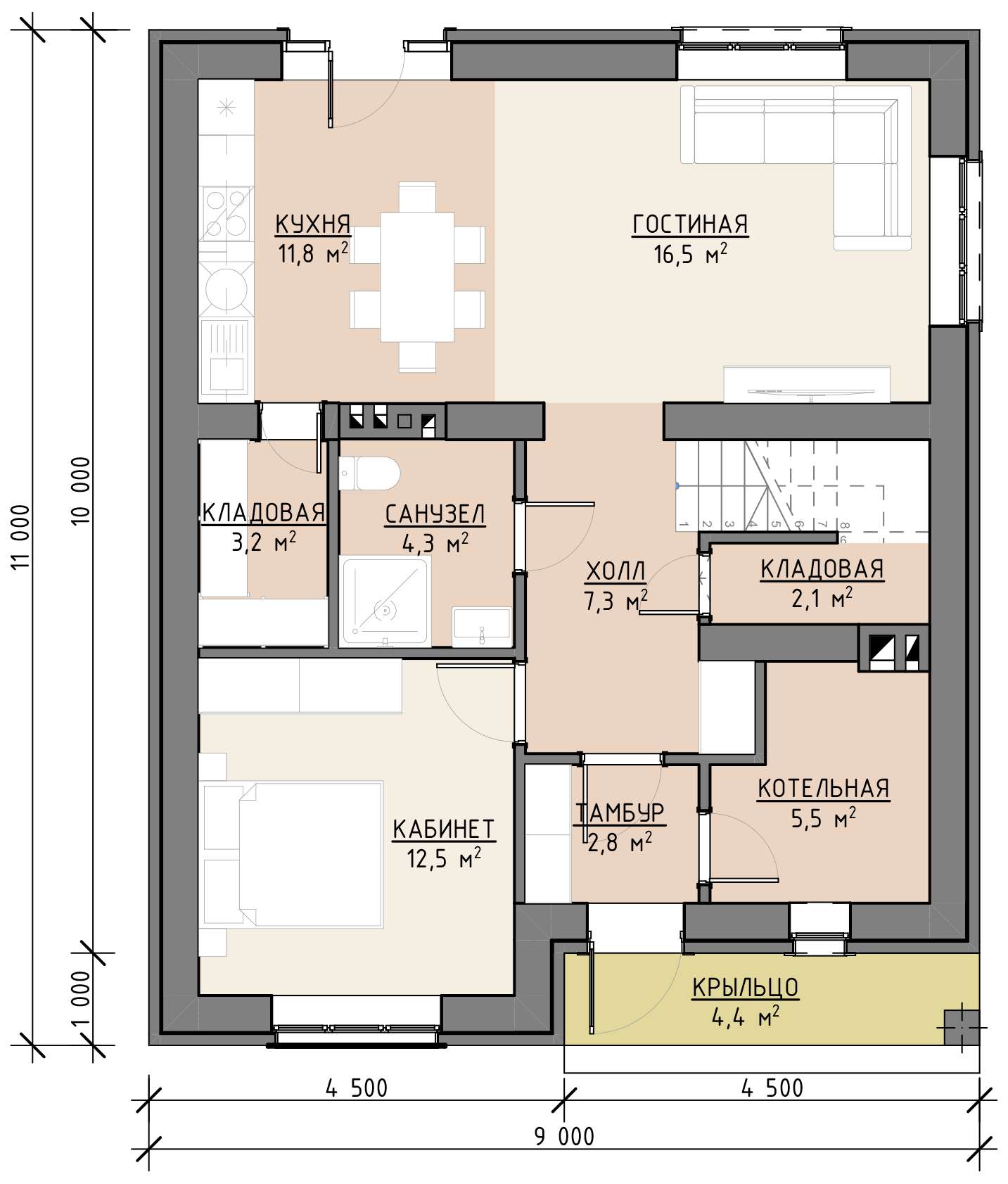 План 1 этажа