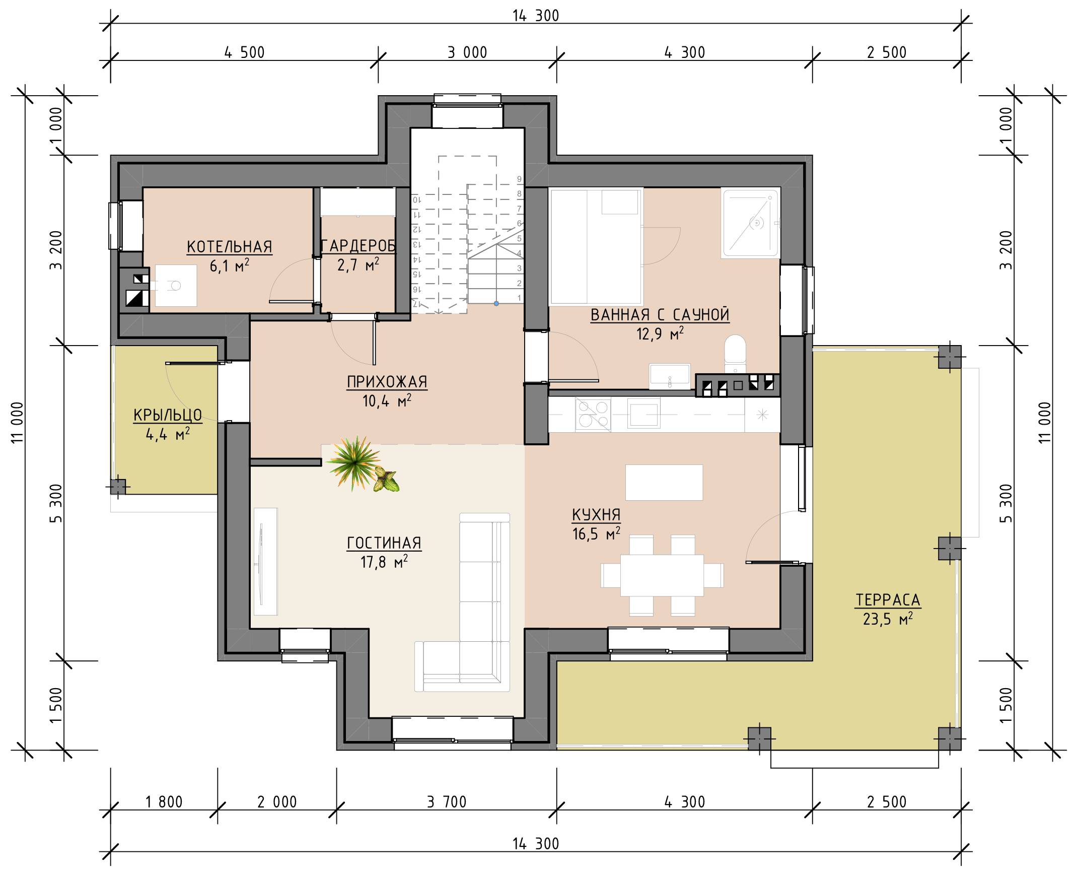 План 1 этажа